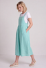 Meredith Linen Pinafore Dress Green