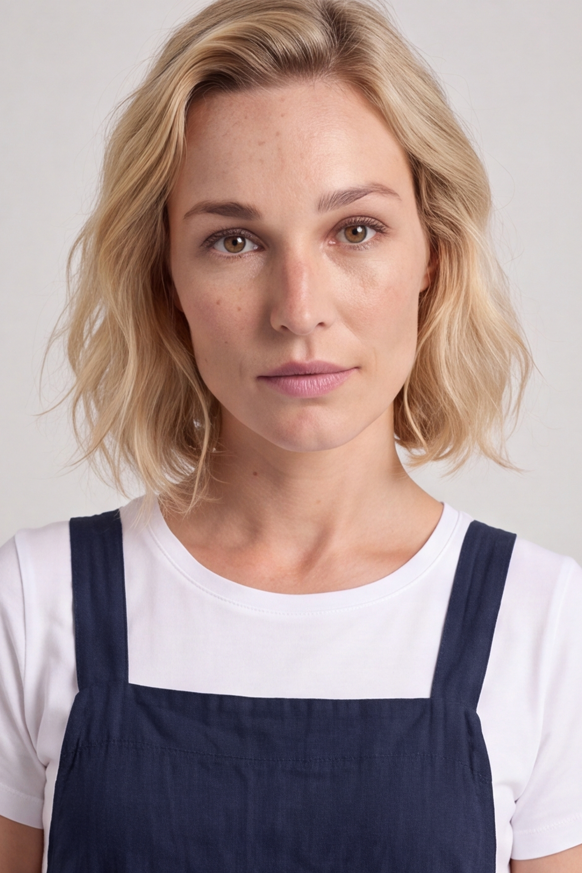 Meredith Linen Pinafore Dress Navy