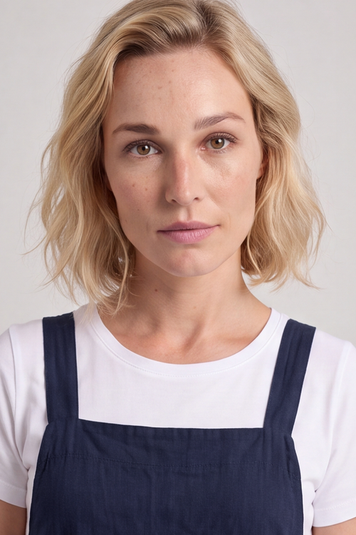 Meredith Linen Pinafore Dress Navy - Image 4