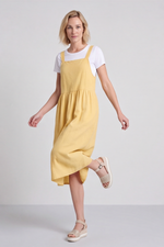 Meredith Linen Pinafore Dress Yellow Yellow - Meredith Linen Pinafore Dress Yellow