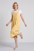 Meredith Linen Pinafore Dress Yellow