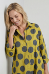Lita Spot Print Cotton Shirt Moss