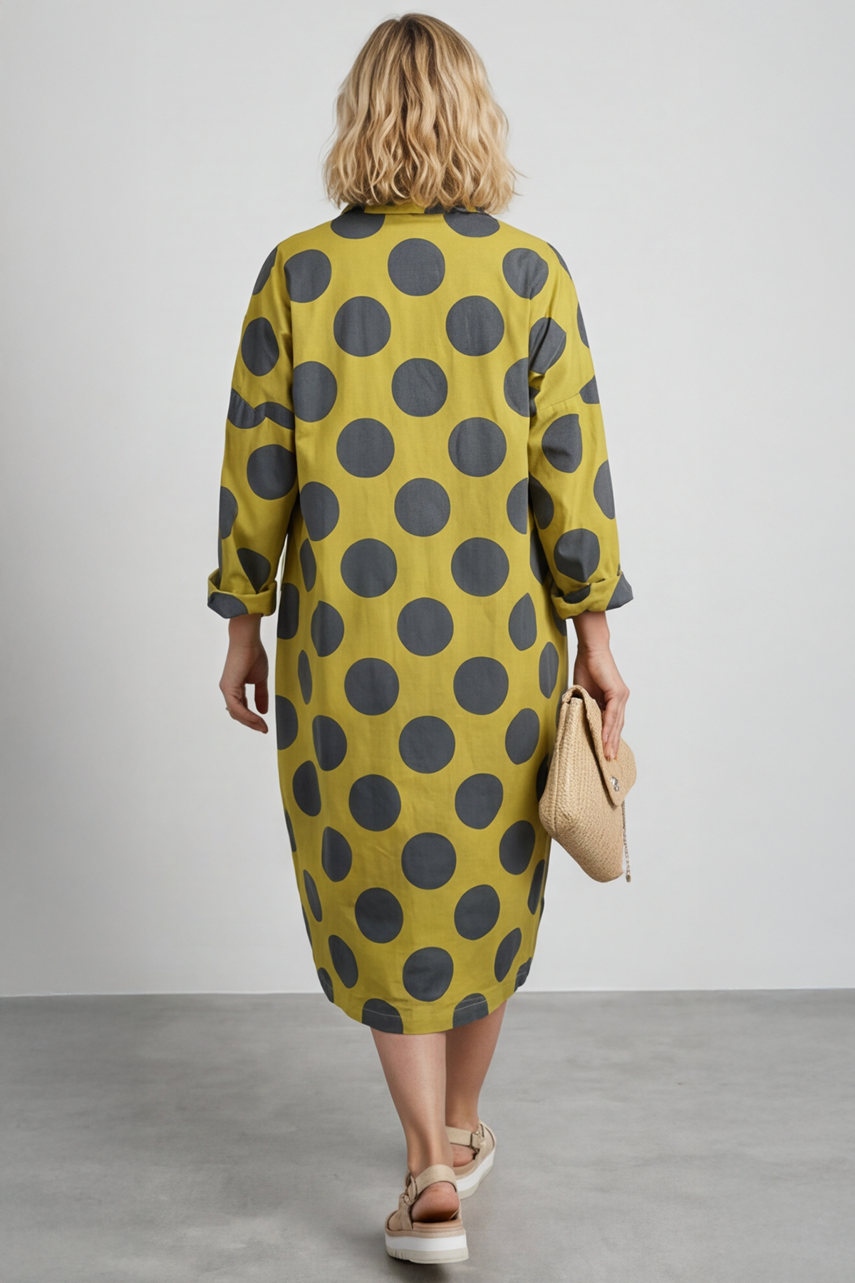Lita Spot Print Cotton Shirt Moss