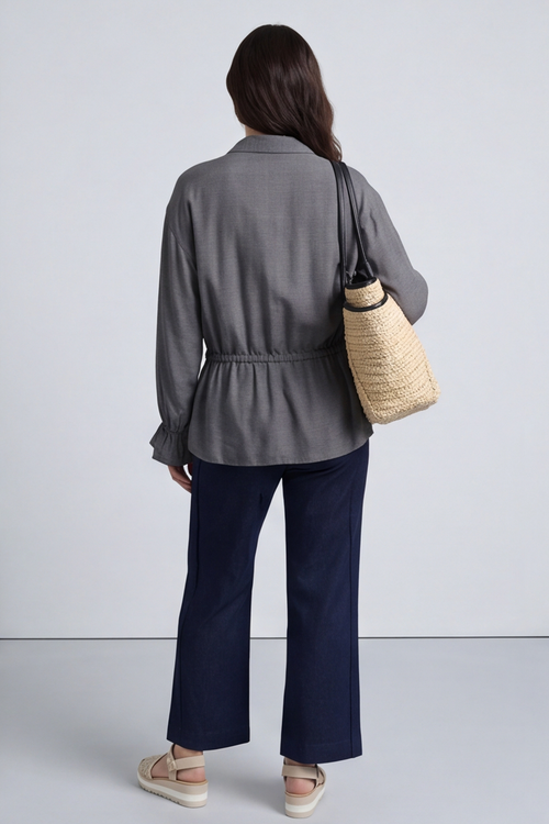 Liyana Lace Detail Shirt Charcoal - Image 3