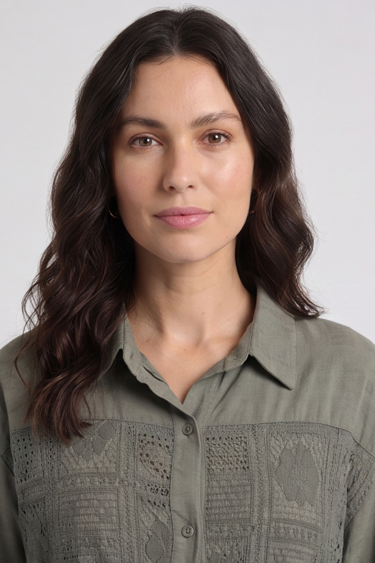 Liyana Lace Detail Shirt Khaki