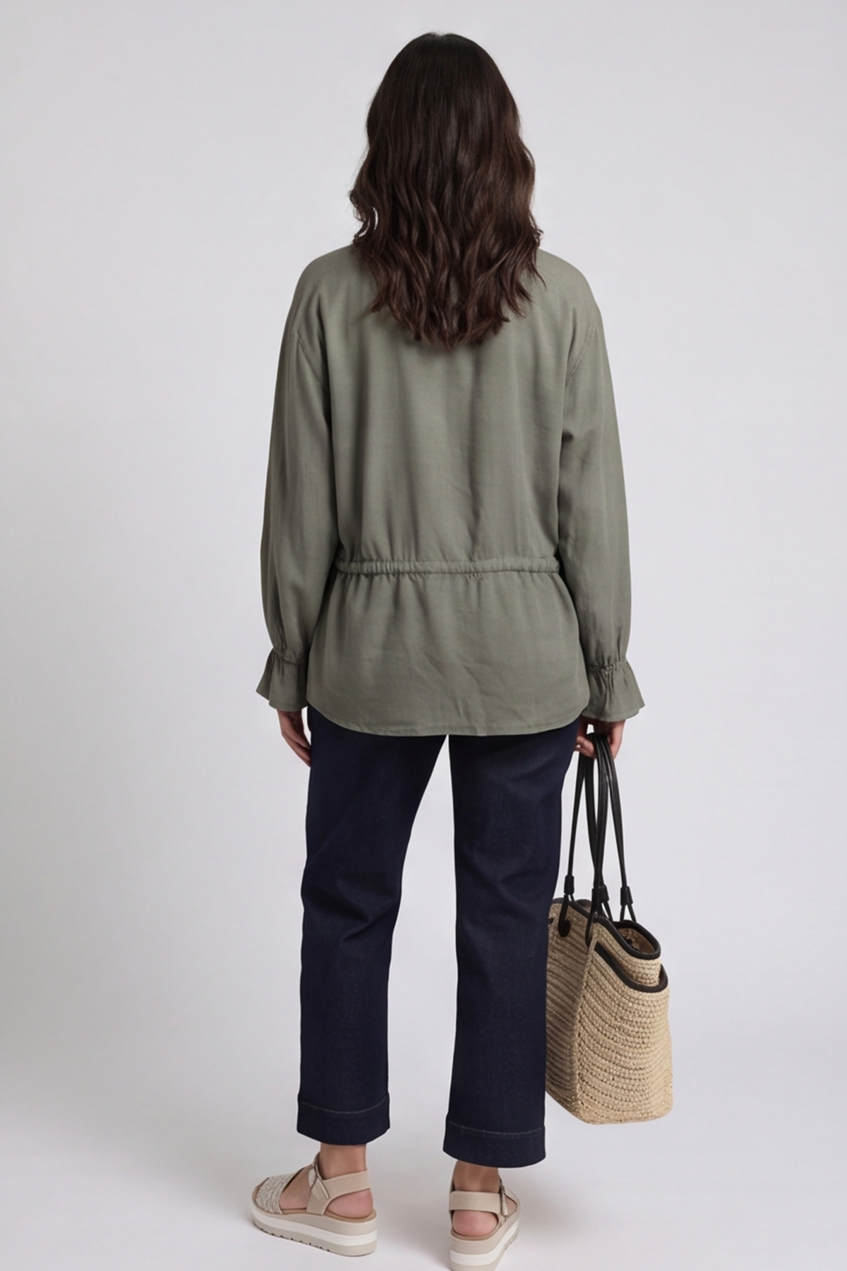 Liyana Lace Detail Shirt Khaki
