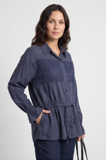 Liyana Lace Detail Shirt Navy Navy - Liyana Lace Detail Shirt Navy