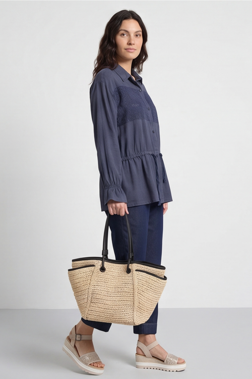 Liyana Lace Detail Shirt Navy - Image 3