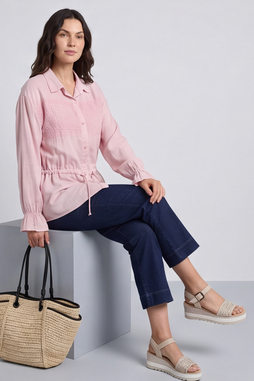 Liyana Lace Detail Shirt Pink - Image 2