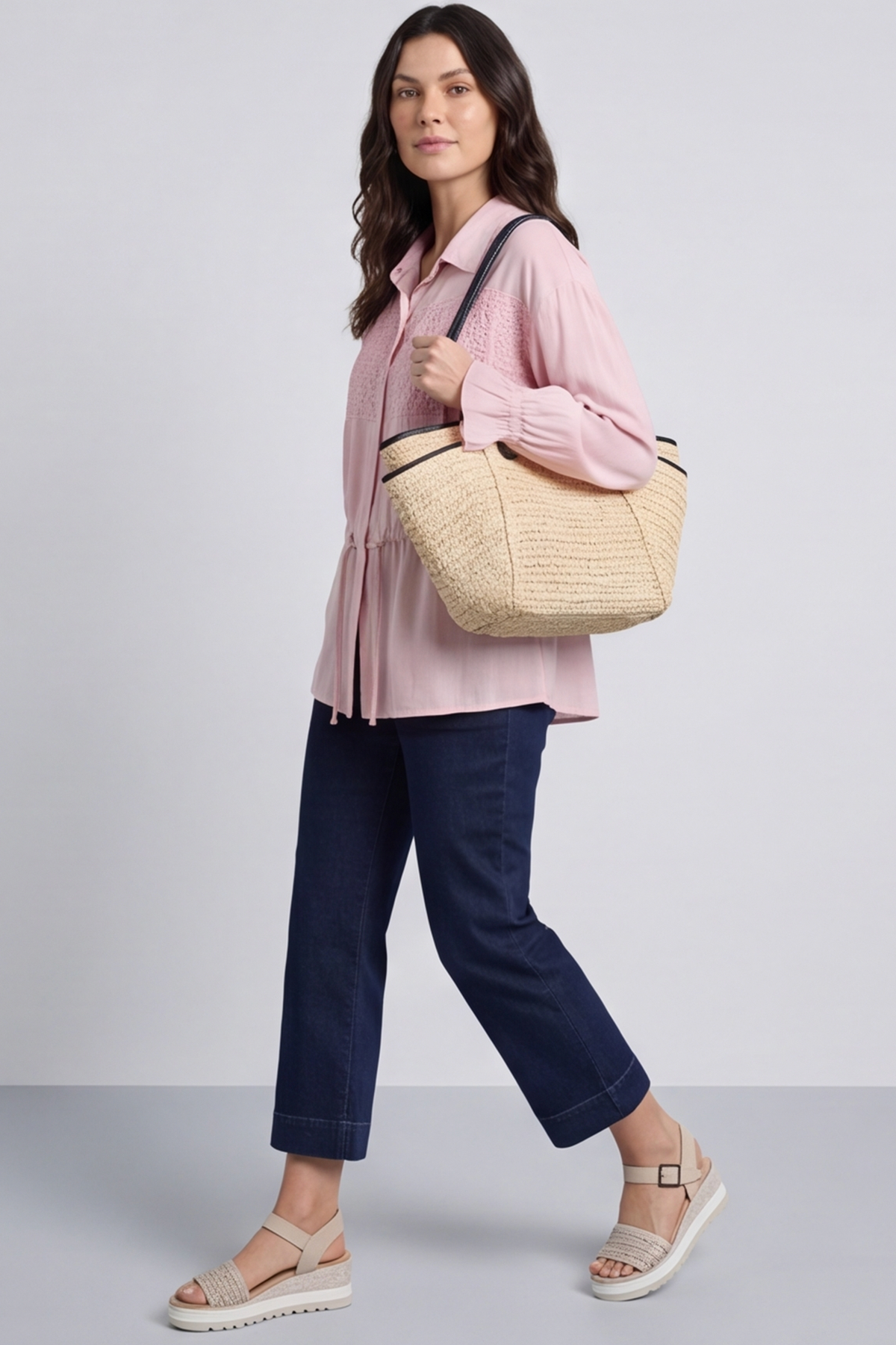Liyana Lace Detail Shirt Pink