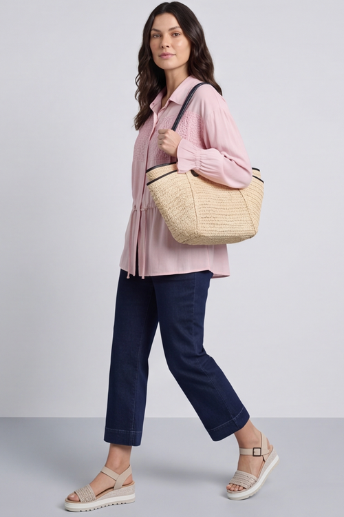 Liyana Lace Detail Shirt Pink - Image 3