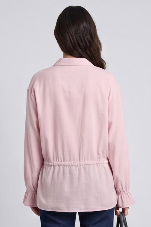 Liyana Lace Detail Shirt Pink - Image 5