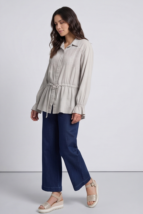 Liyana Lace Detail Shirt Stone - Image 5