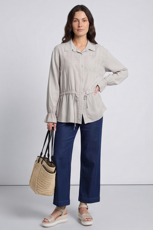 Liyana Lace Detail Shirt Stone - Image 7