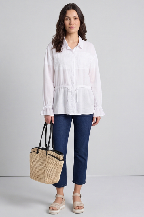 Liyana Lace Detail Shirt White - Image 2