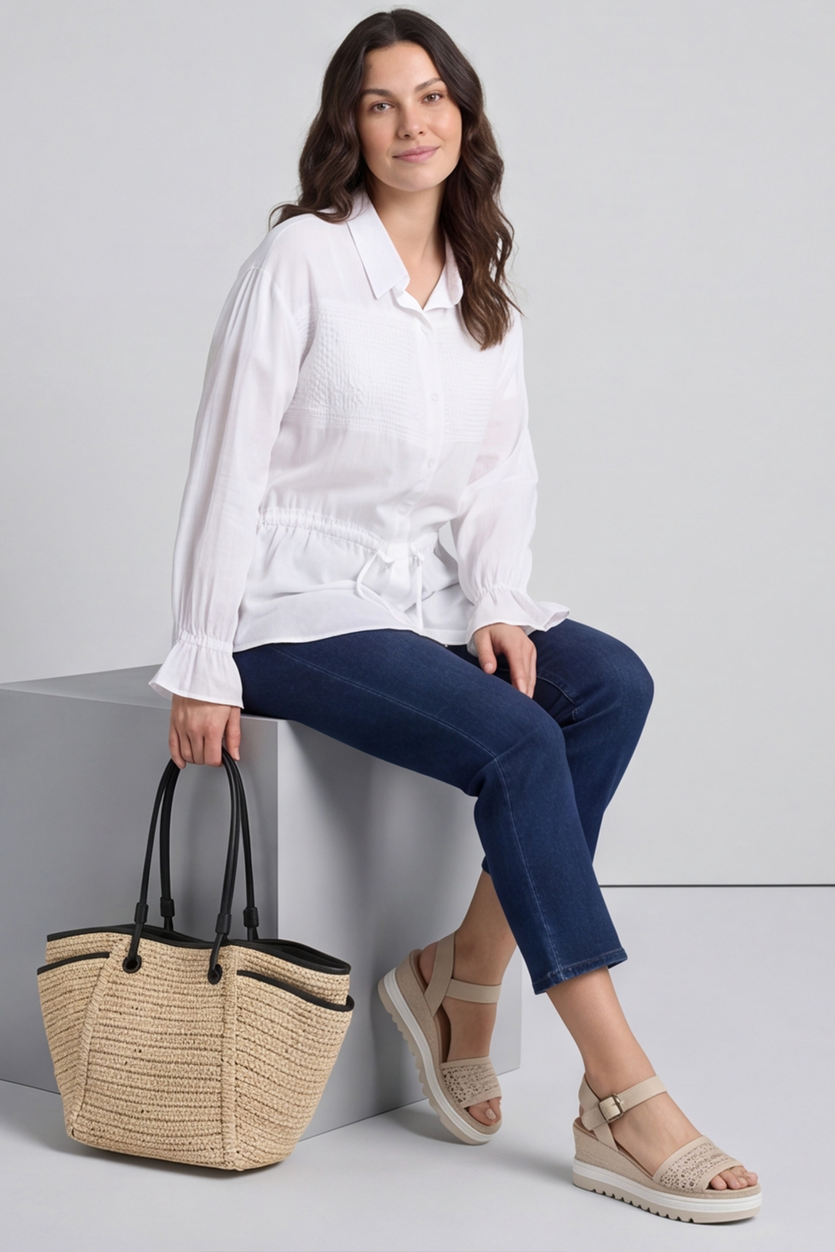 Liyana Lace Detail Shirt White