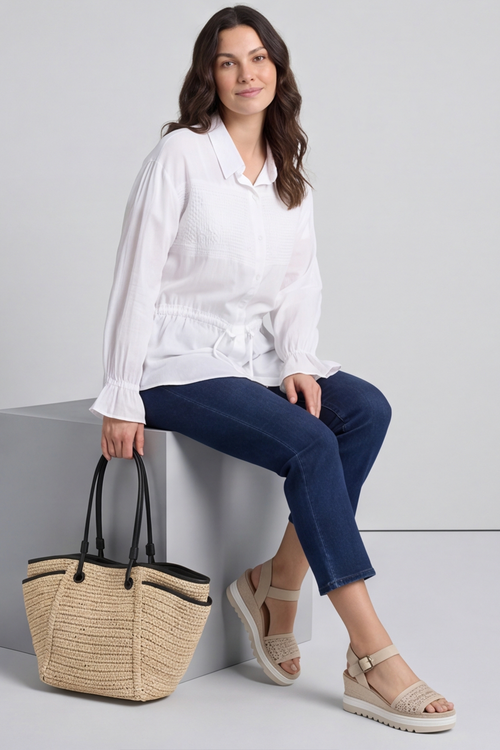 Liyana Lace Detail Shirt White - Image 5