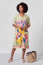 Cleona V Neck Shimmer Dress Multi/Polyester, Viscose - Cleona V Neck Shimmer Dress