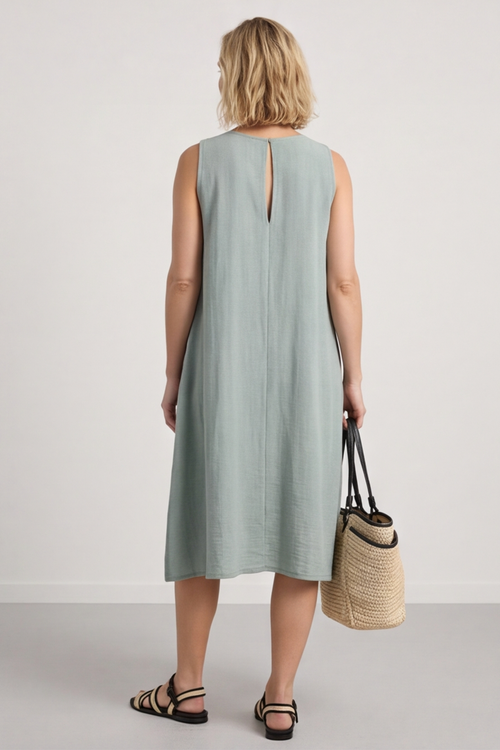 Lola Sleeveless Dress Khaki - Image 4