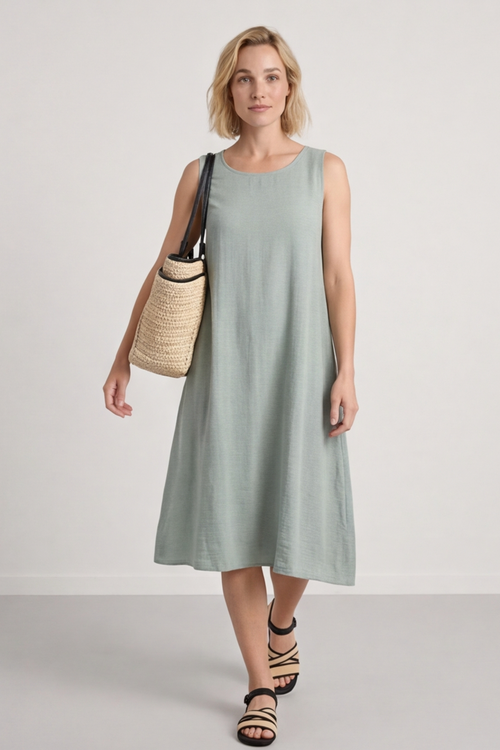 Lola Sleeveless Dress Khaki - Image 5