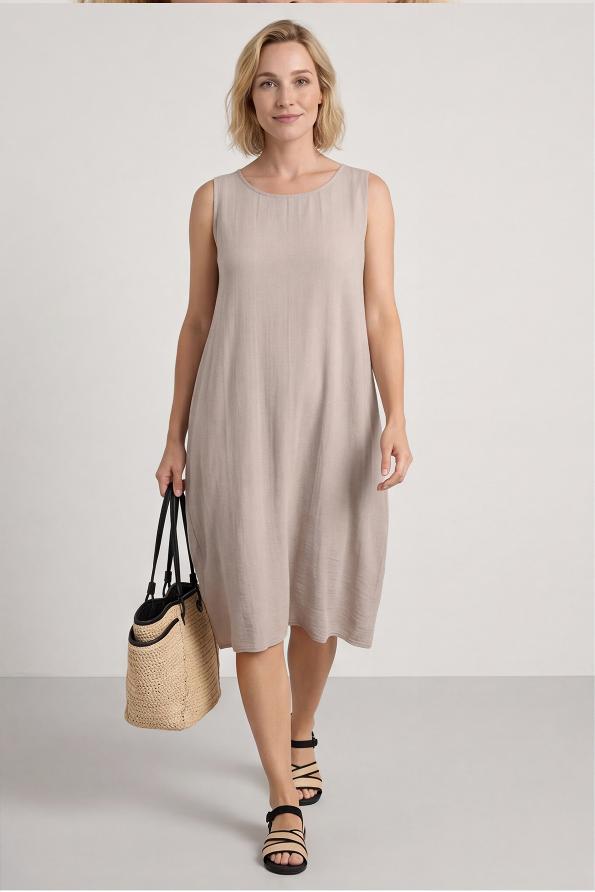 Lola Sleeveless Dress Mocha