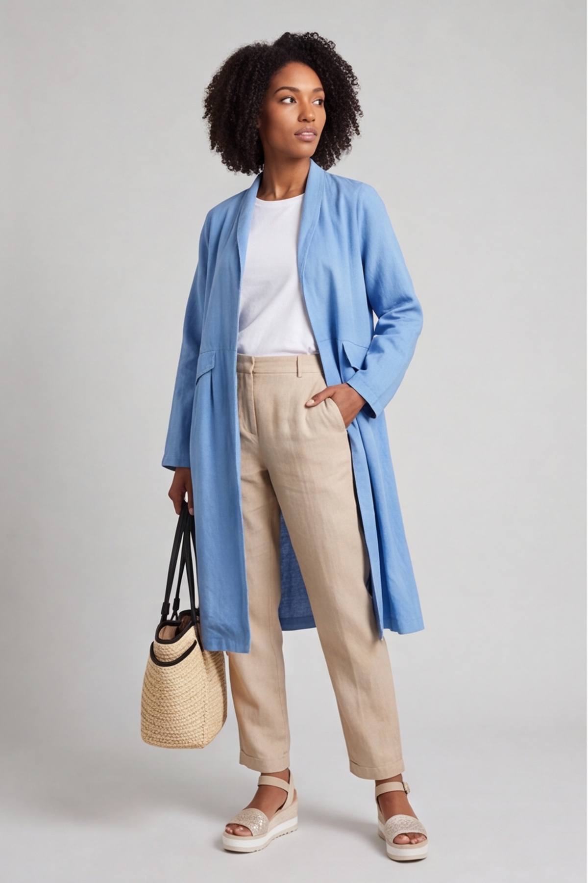 Kapri Linen Blue Jacket