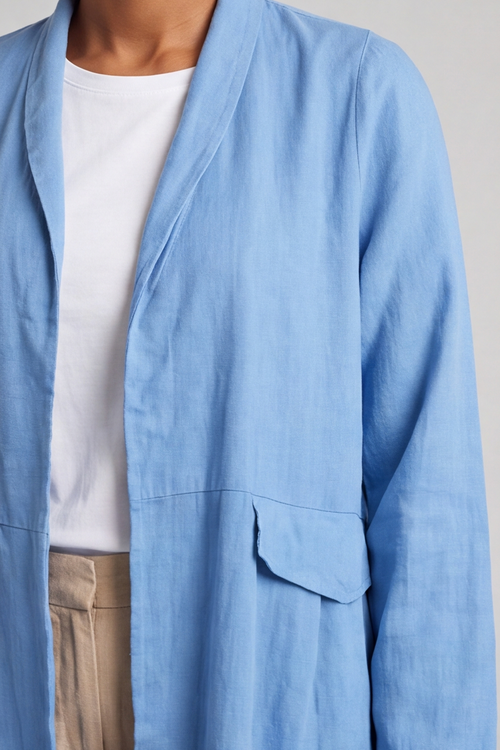 Kapri Linen Blue Jacket - Image 4