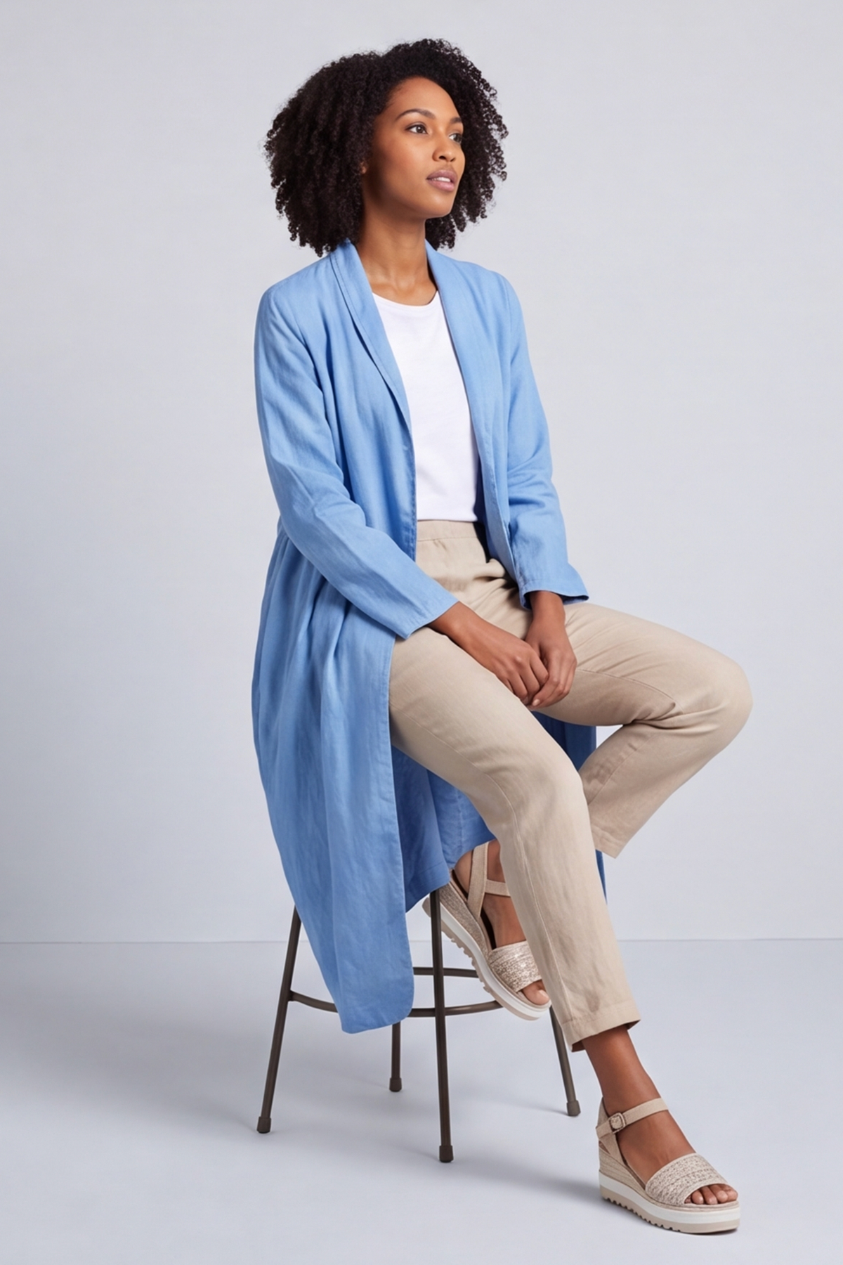 Kapri Linen Blue Jacket