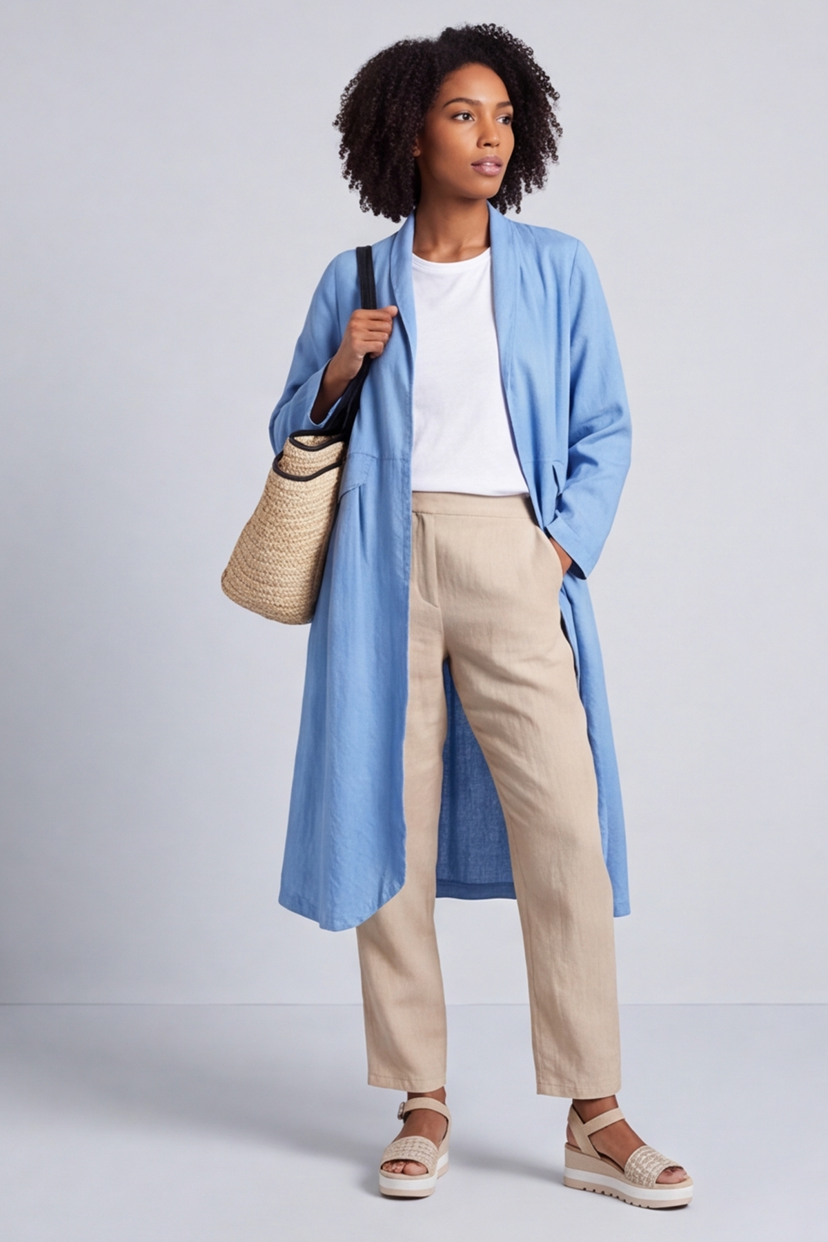 Kapri Linen Blue Jacket