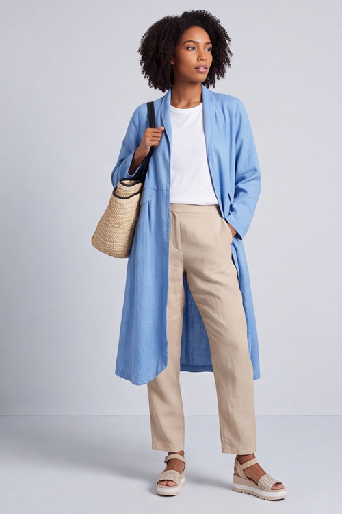 Kapri Linen Blue Jacket - Image 8