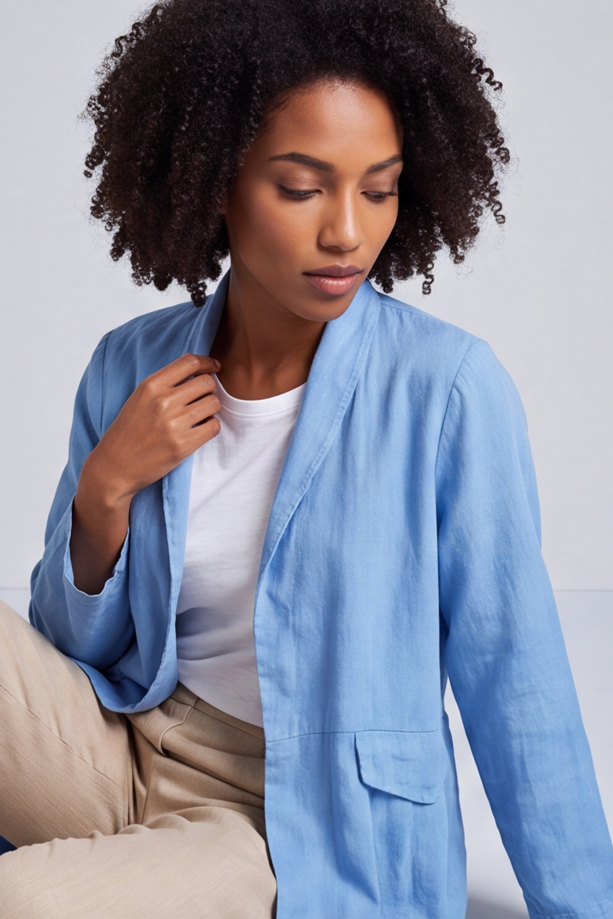 Kapri Linen Blue Jacket