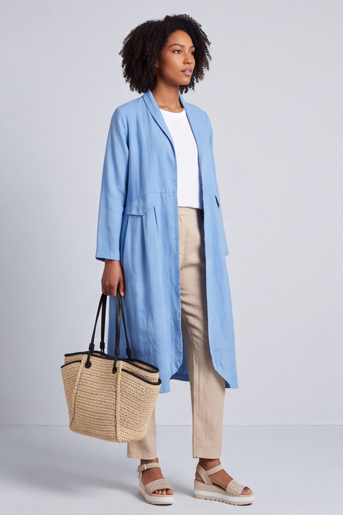 Kapri Linen Blue Jacket
