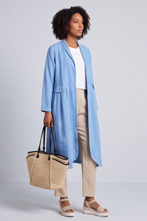 Kapri Linen Blue Jacket - Image 2