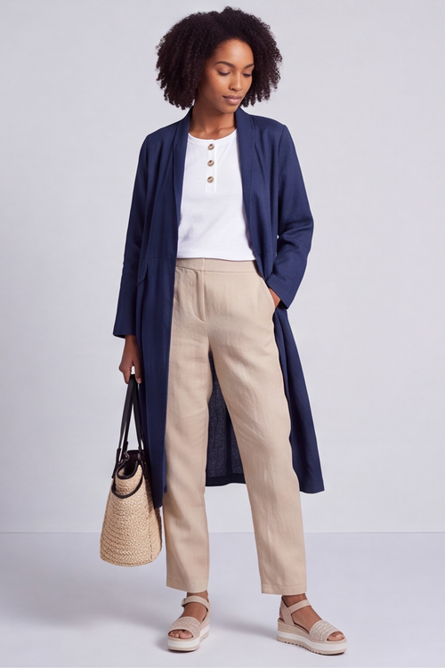 Kapri Linen Navy Jacket - Image 3