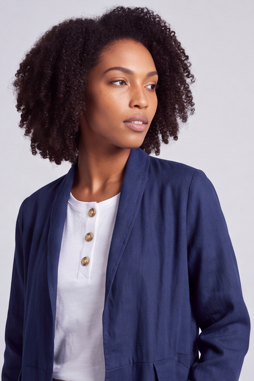 Kapri Linen Navy Jacket - Image 4
