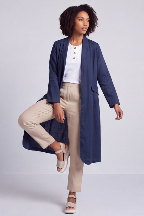 Kapri Linen Navy Jacket - Image 5