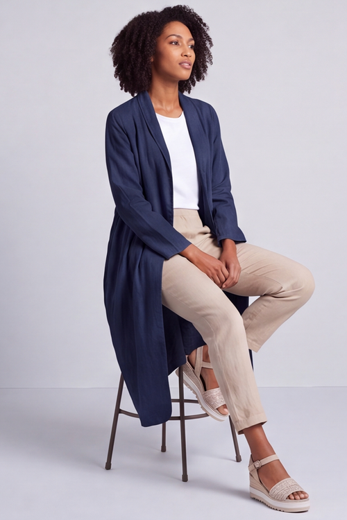 Kapri Linen Navy Jacket - Image 6