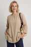 Loriella Keyhole Linen Top Camel