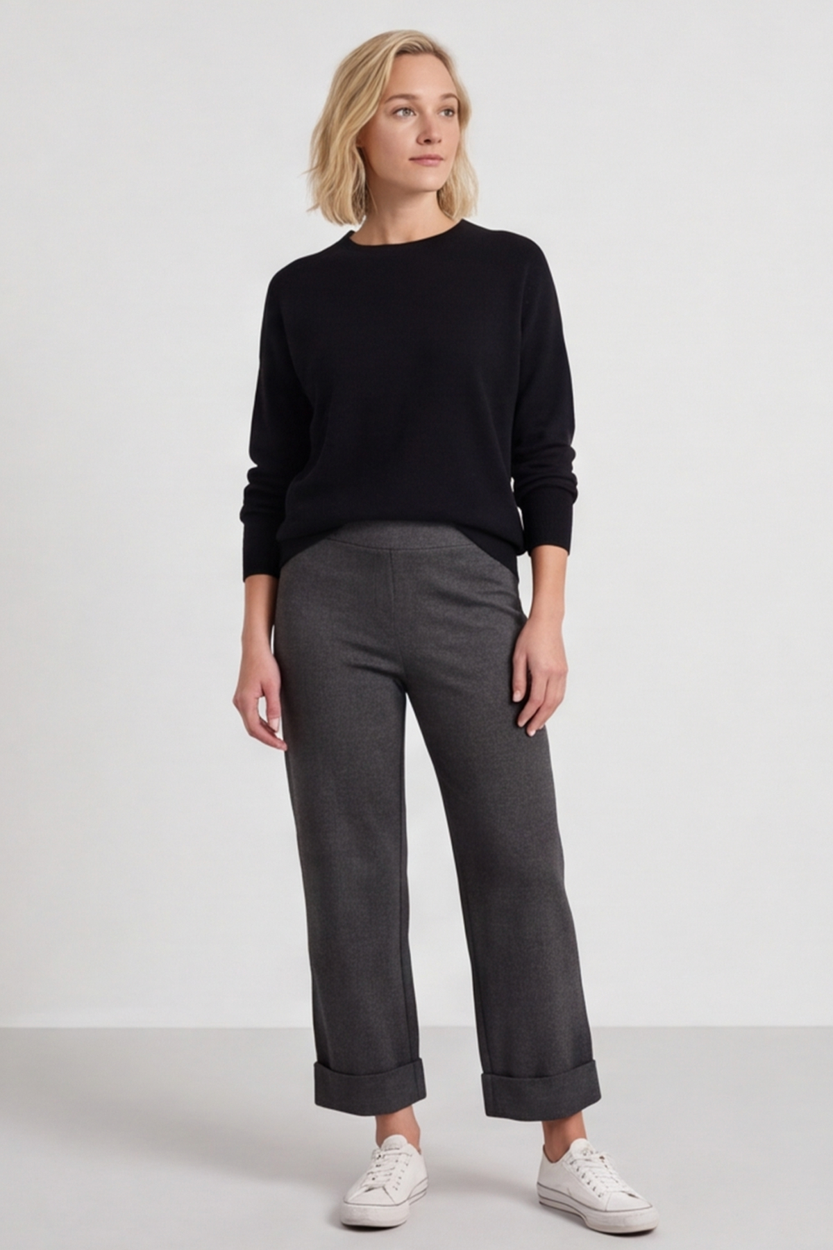Louisa Trousers Marl Charcoal