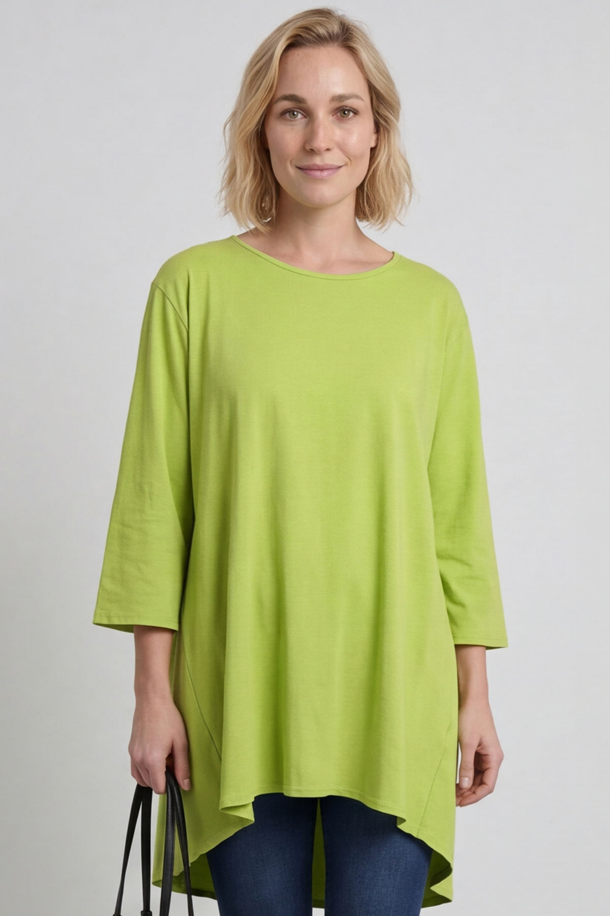 Lulu Button Back Cotton Top Green