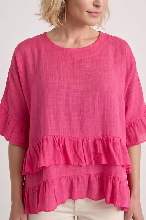 Allena Frill Top Fuschia - Image 6