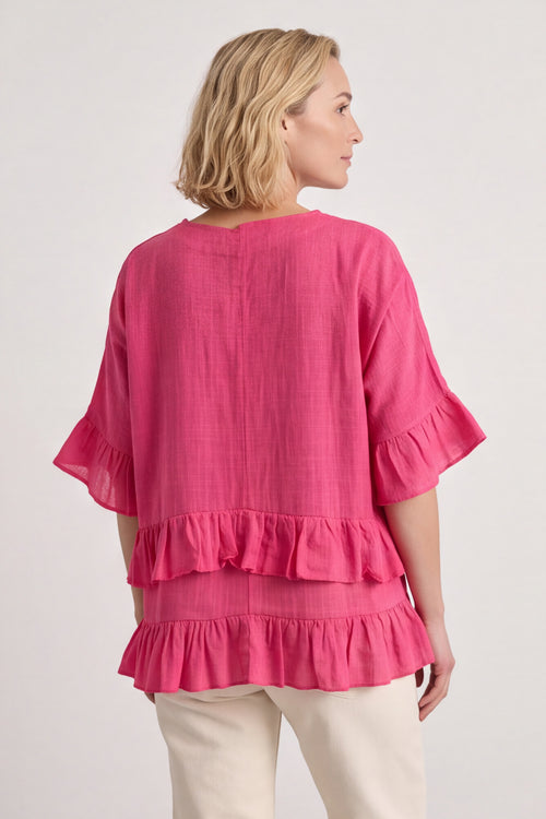 Allena Frill Top Fuschia - Image 2