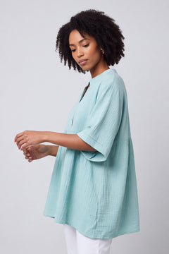 Indi button Cotton Mint Top