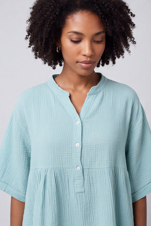 Indi button Cotton Mint Top - Image 5