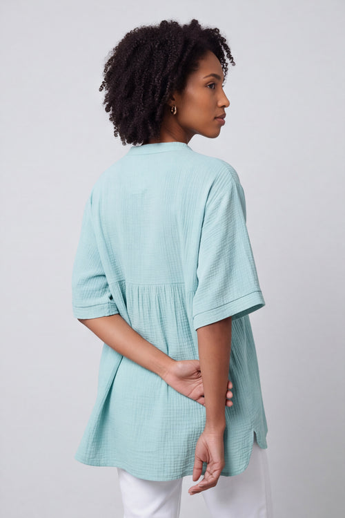 Indi button Cotton Mint Top - Image 6