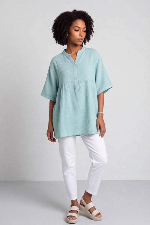 Indi button Cotton Mint Top - Image 7