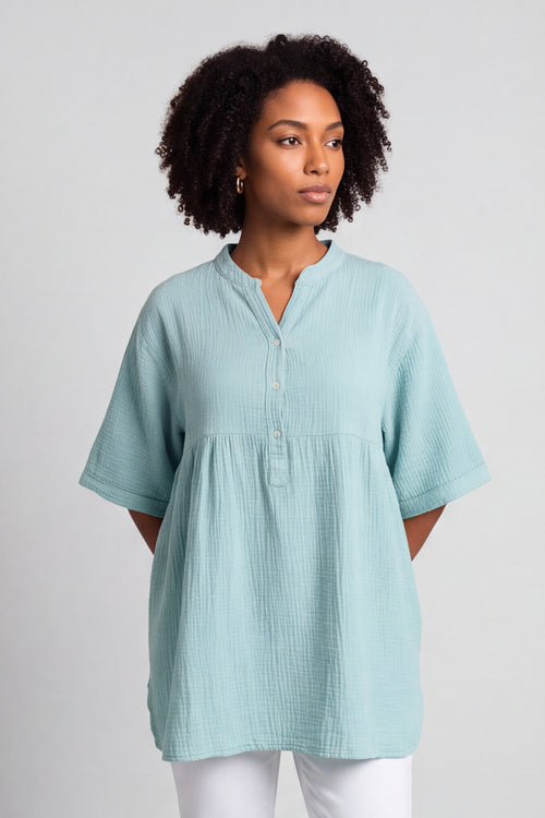Indi button Cotton Mint Top - Image 8