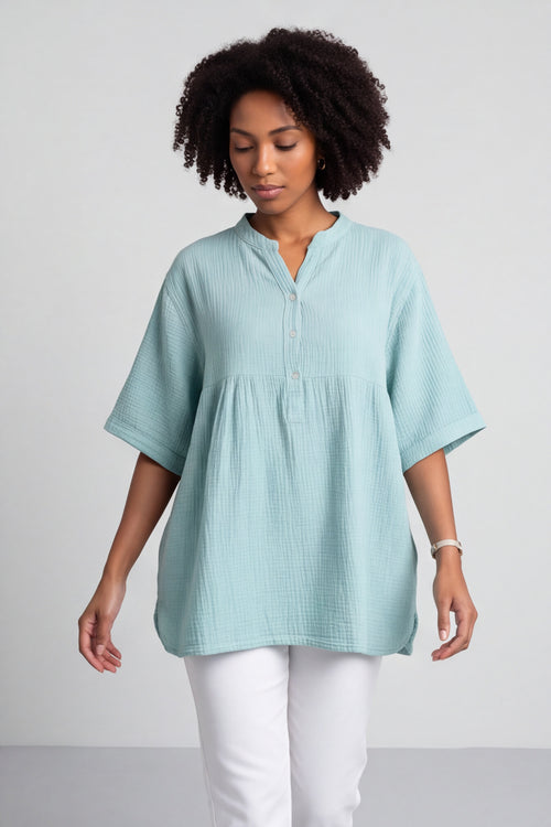 Indi button Cotton Mint Top - Image 10