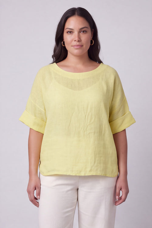Kyrie Linen Yellow Top - Image 3