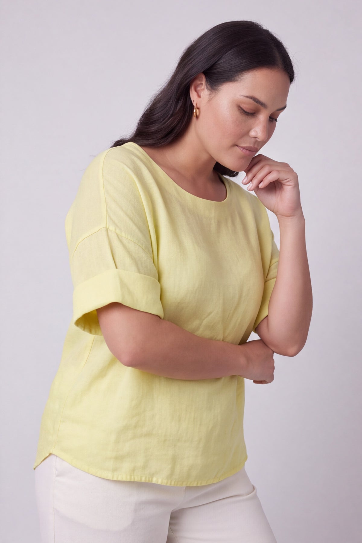 Kyrie Linen Yellow Top